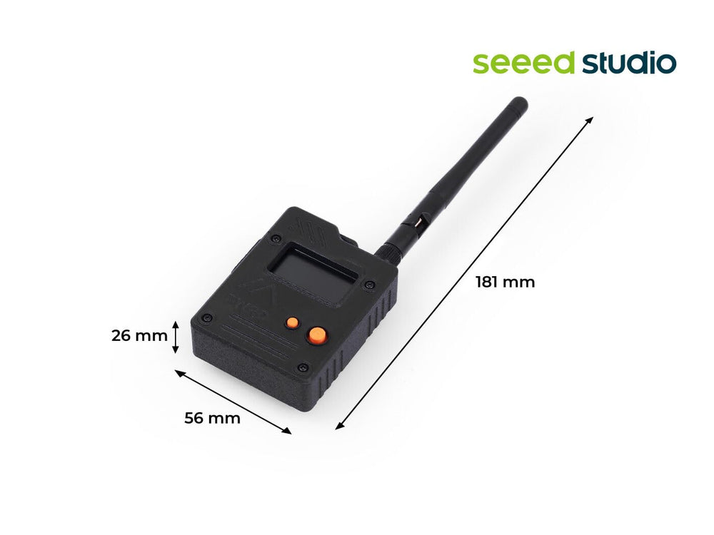Seeed Studio Wio Tracker L1 Pro handheld or clipped on gear for portable tracking.
