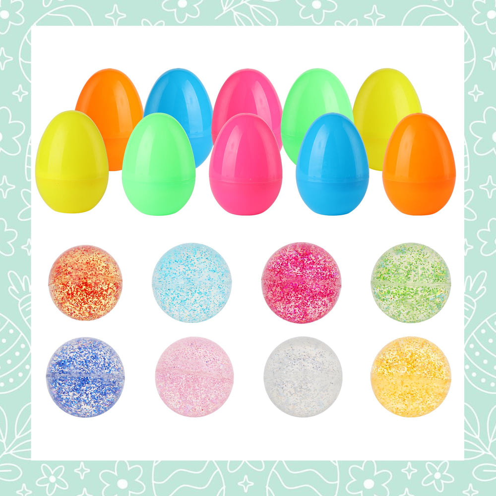 Seeiuua Easter eggs open to reveal a bouncy ball for playtime.