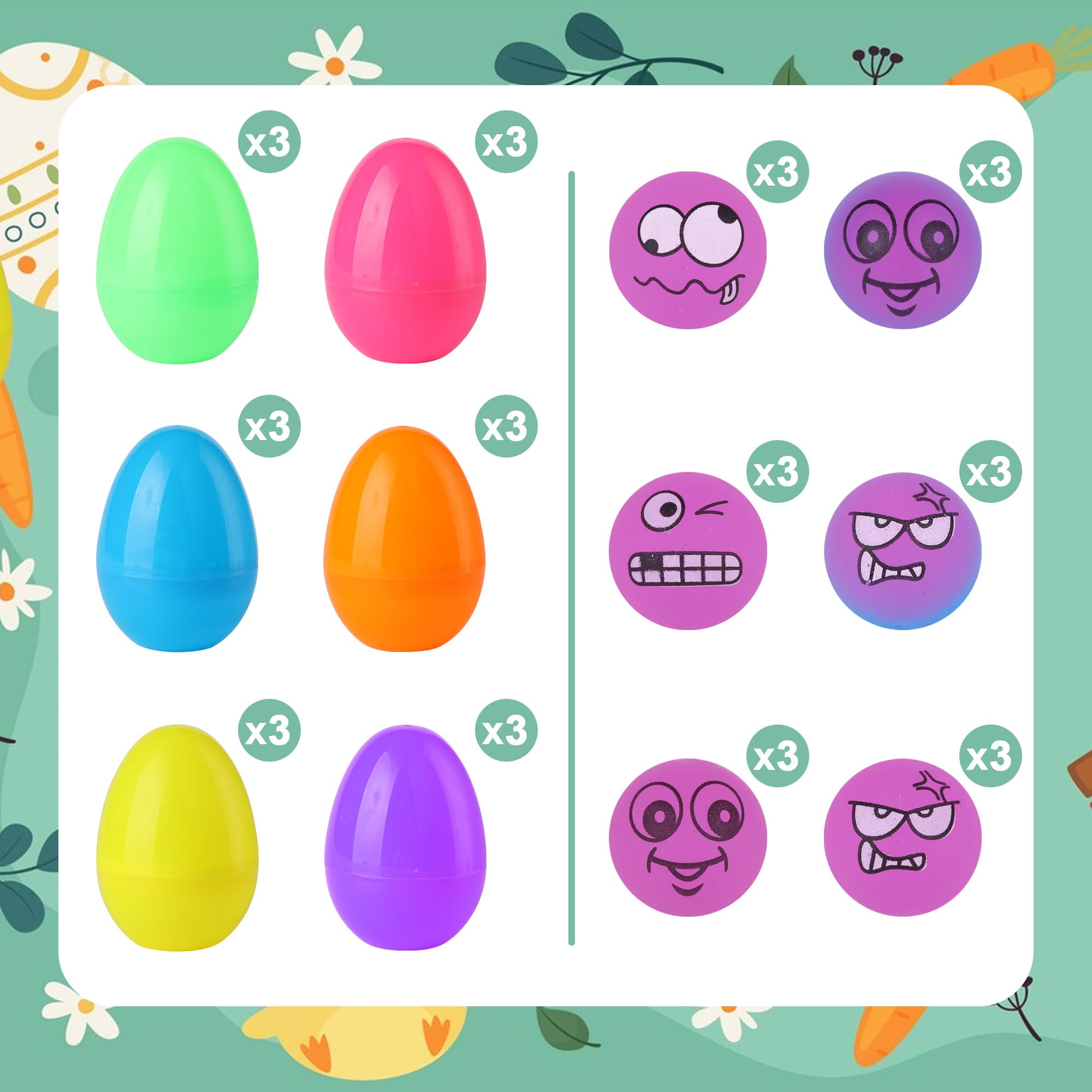 Seeiuua Easter eggs sized 2.8 inches tall for easy basket filling
