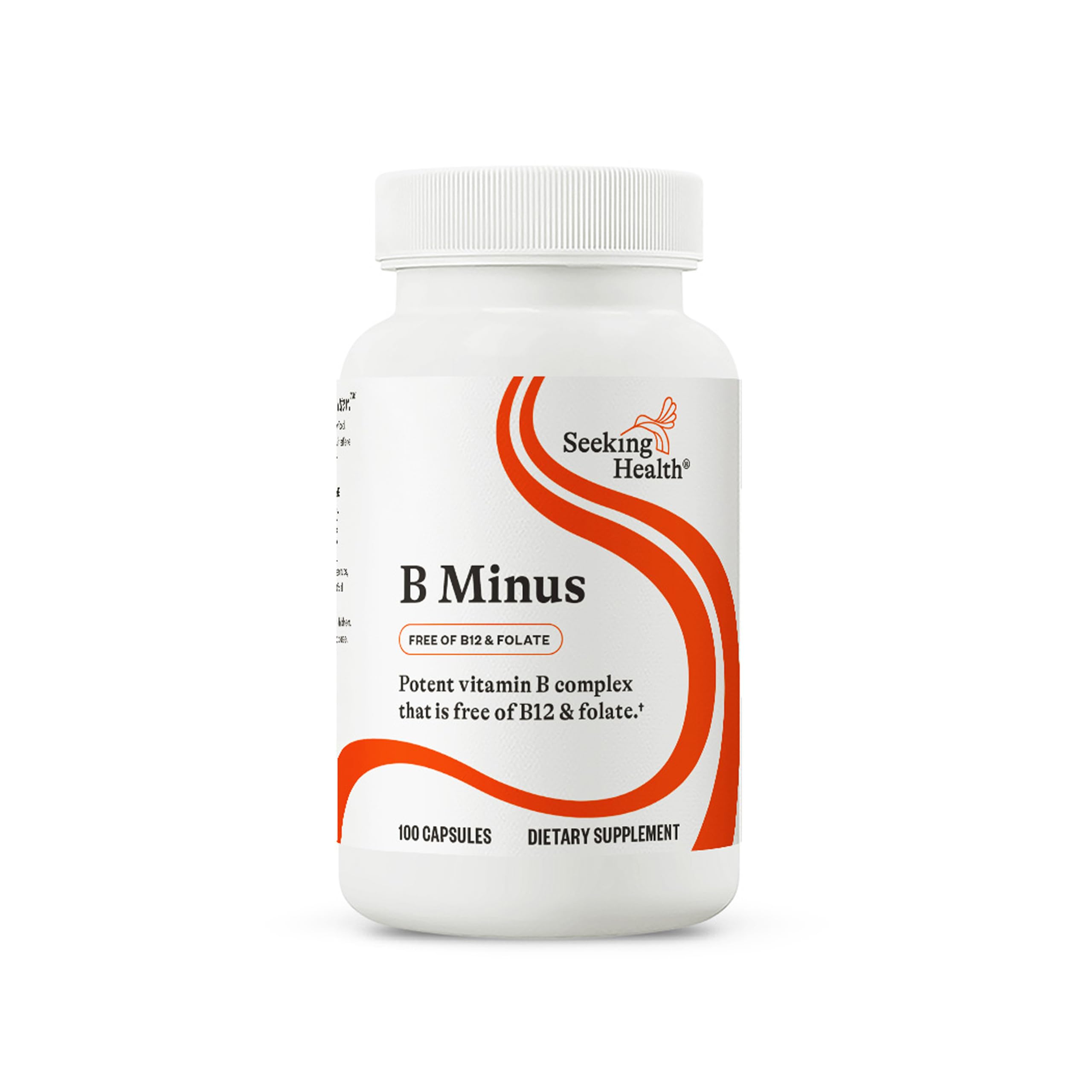 Seeking Health B-Minus bottle front view highlighting name and purpose