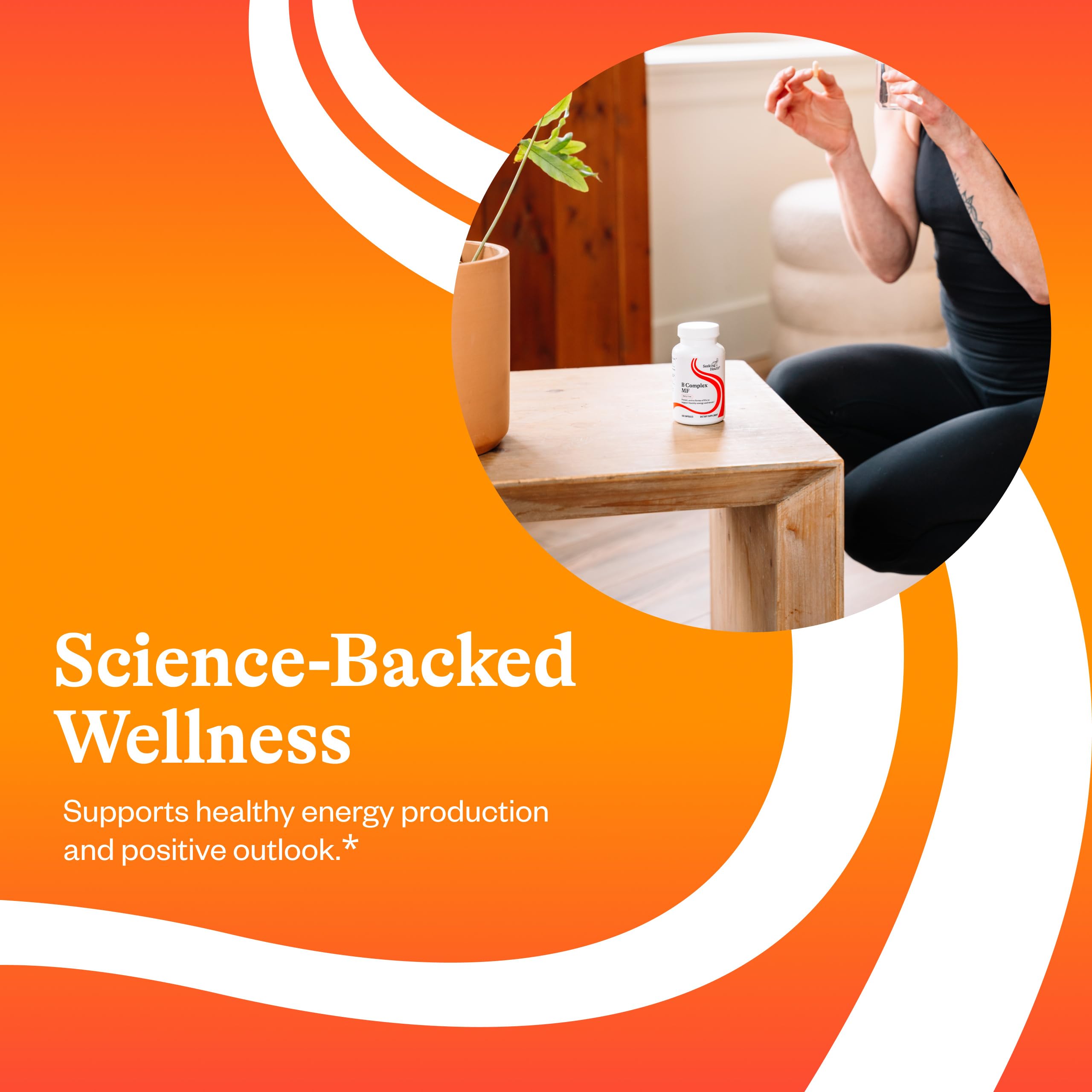 Seeking Health B Complex MF ingredients panel emphasizes non-methylated B vitamins