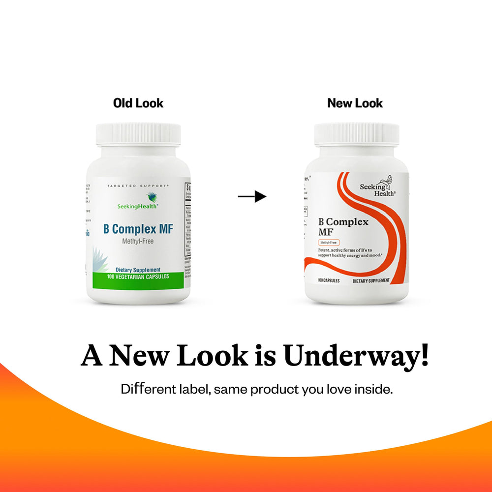 Seeking Health B Complex MF packaging graphics communicating quality