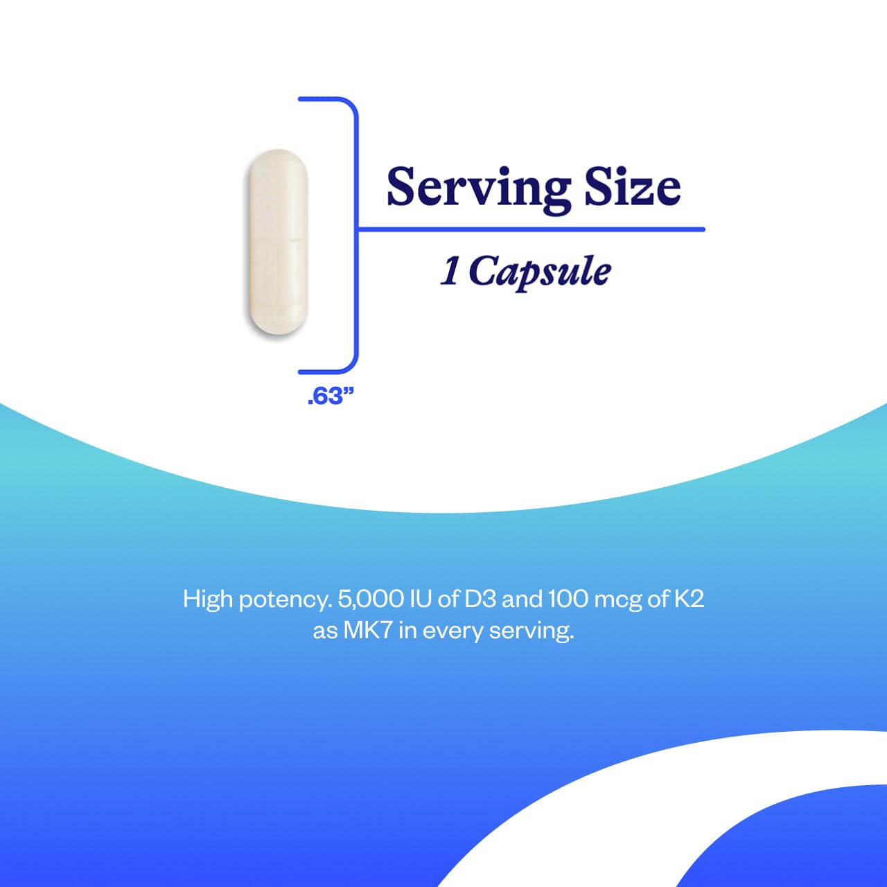 Box packaging highlighting vitamin D3 and K2 details for bone health.
