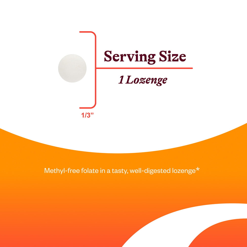 Seeking Health folinic acid pills closeup shows lozenge texture for easy dosing