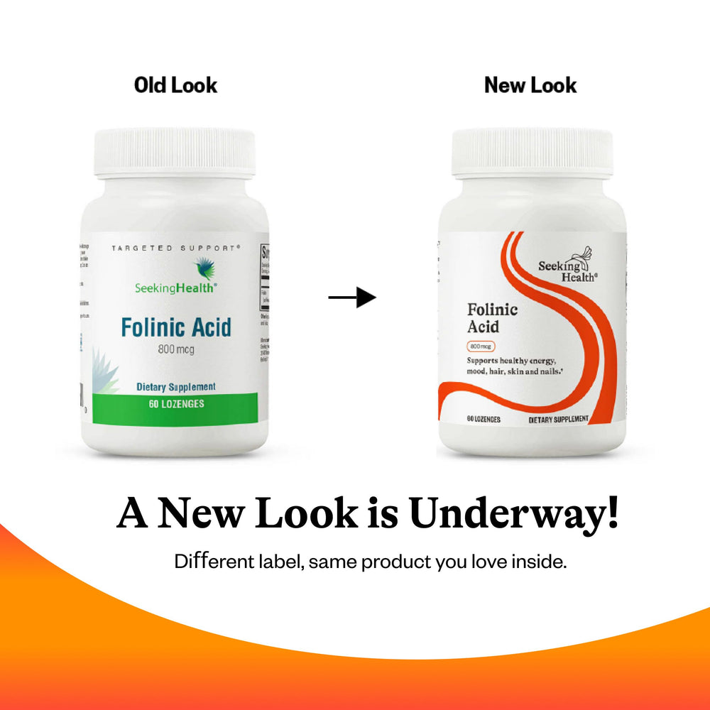 Seeking Health folinic acid usage morning routine graphic communicates everyday consistency