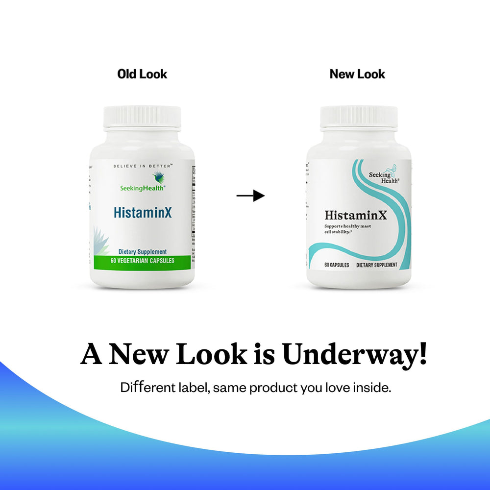 Seeking Health HistaminX bottle for daily use in a wellness routine