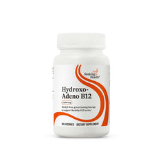 Seeking Health Hydroxo-Adeno B12 bottle front shows vegan energy support.
