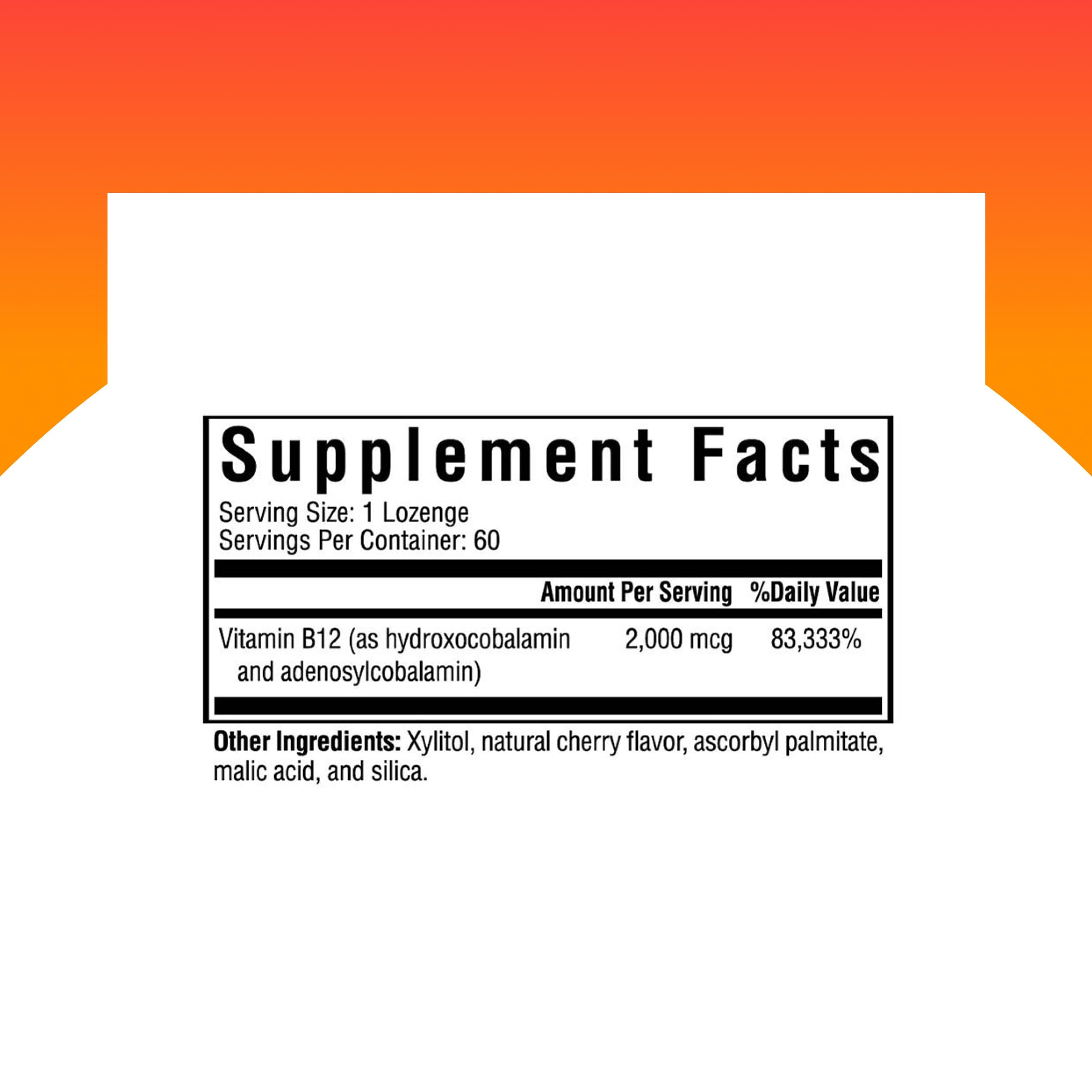 Seeking Health Hydroxo-Adeno B12 lozenge closeup highlights non-methyl B12.
