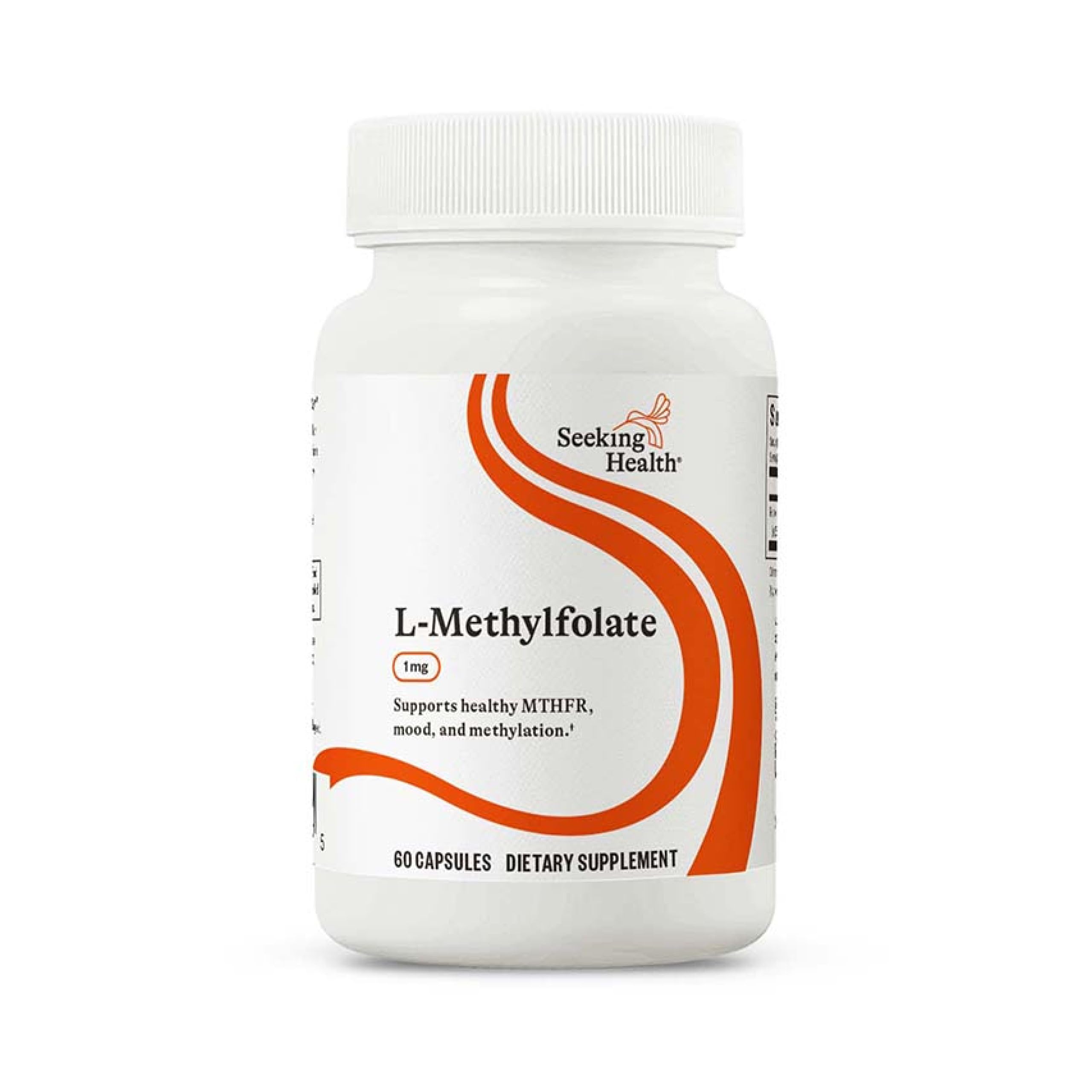 Seeking Health L-Methylfolate 1mg bottle supporting methylation and brain health