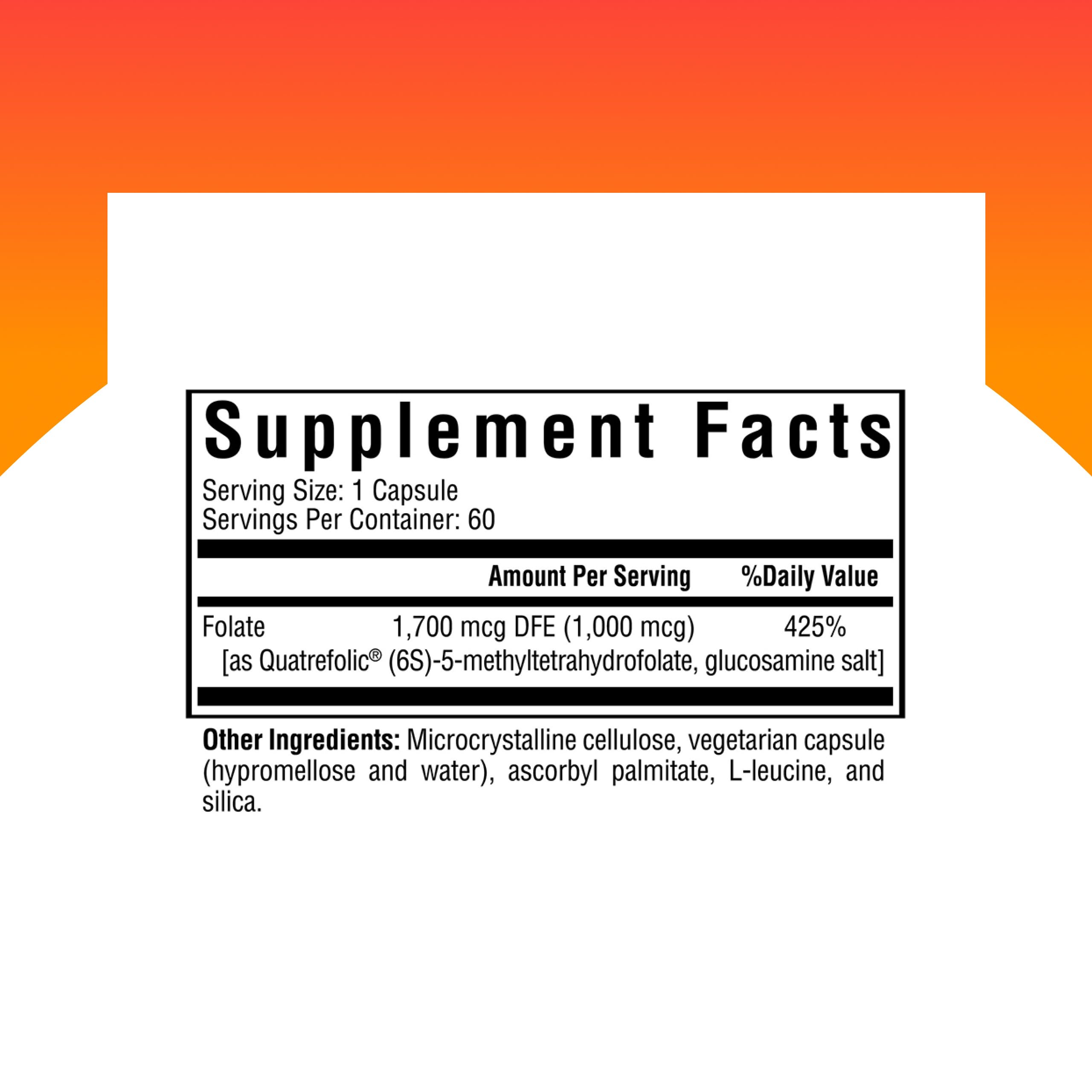 Seeking Health L-Methylfolate 1mg capsules ready for daily mood support