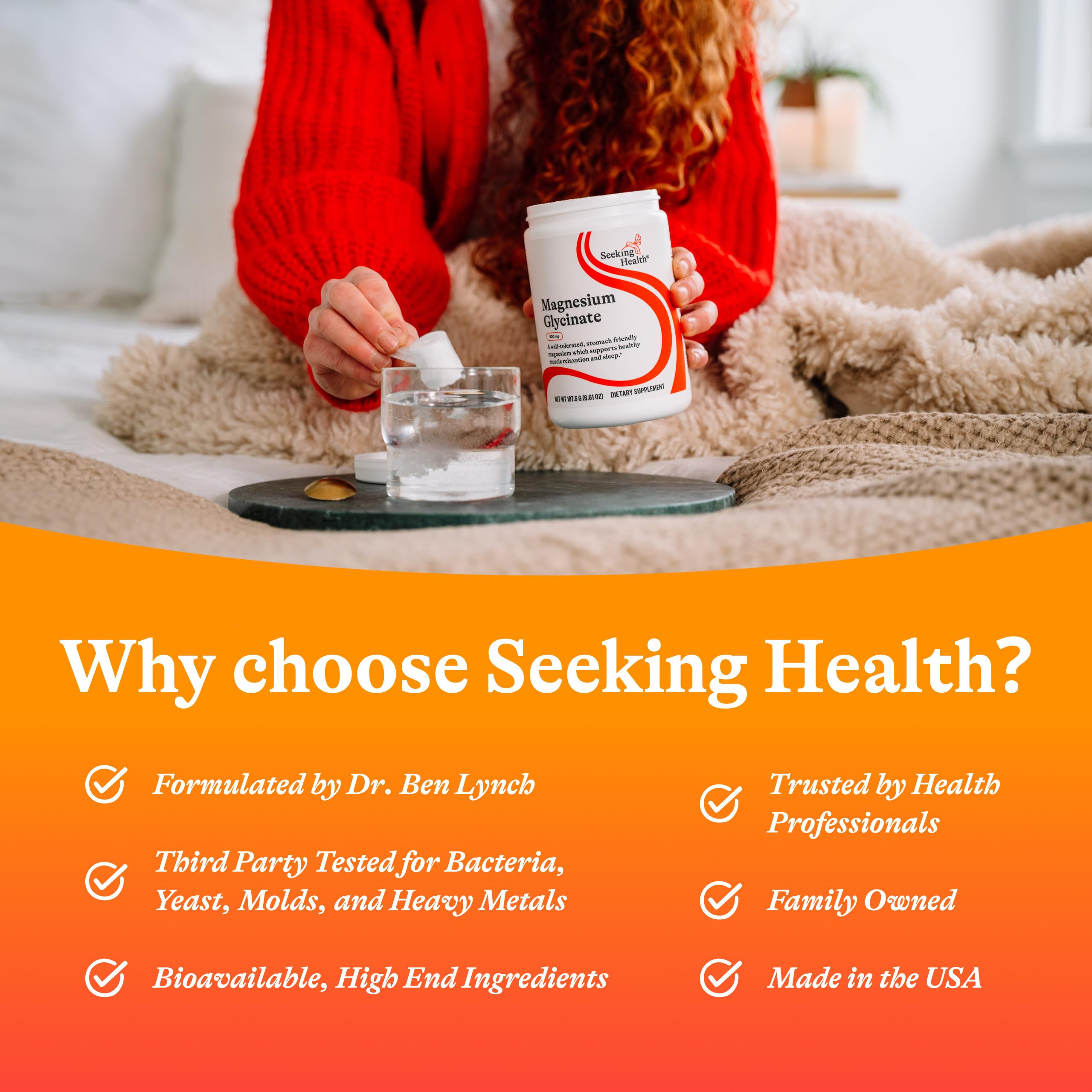 Vegetarian formula of Seeking Health Magnesium Glycinate Powder for daily wellness