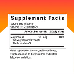 Seeking Health molybdenum glycinate chelate bottle shown for convenient daily supplementation.