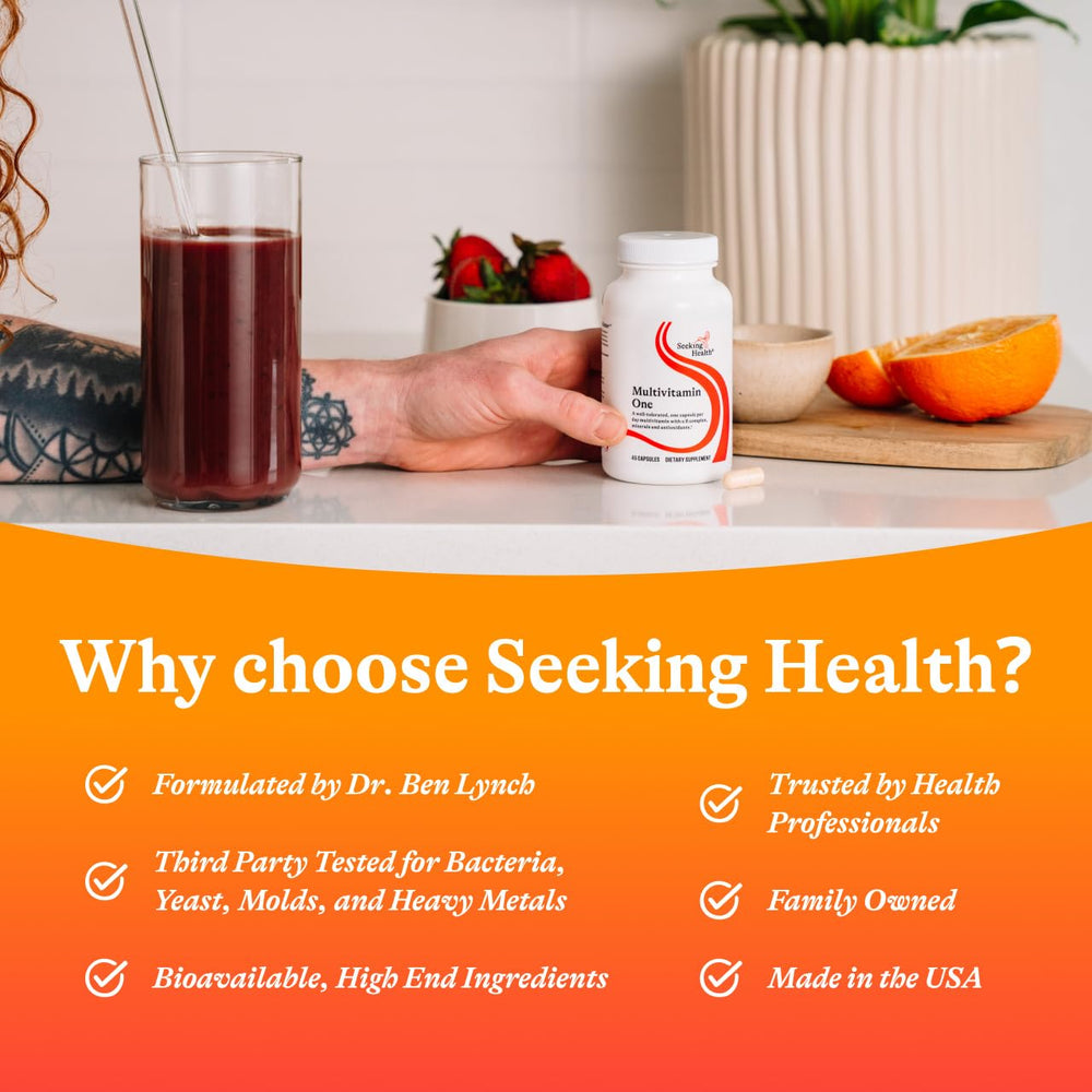 Seeking Health Multivitamin One image demonstrating potential energy support.