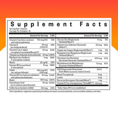Label close-up on Seeking Health One MF showing ingredient transparency