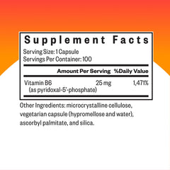 Closeup of Seeking Health P-5-P capsules for metabolism support.
