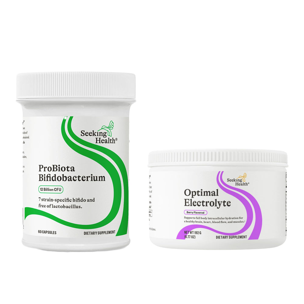 Digestive health scene with probiotic bottle as part of a healthy routine