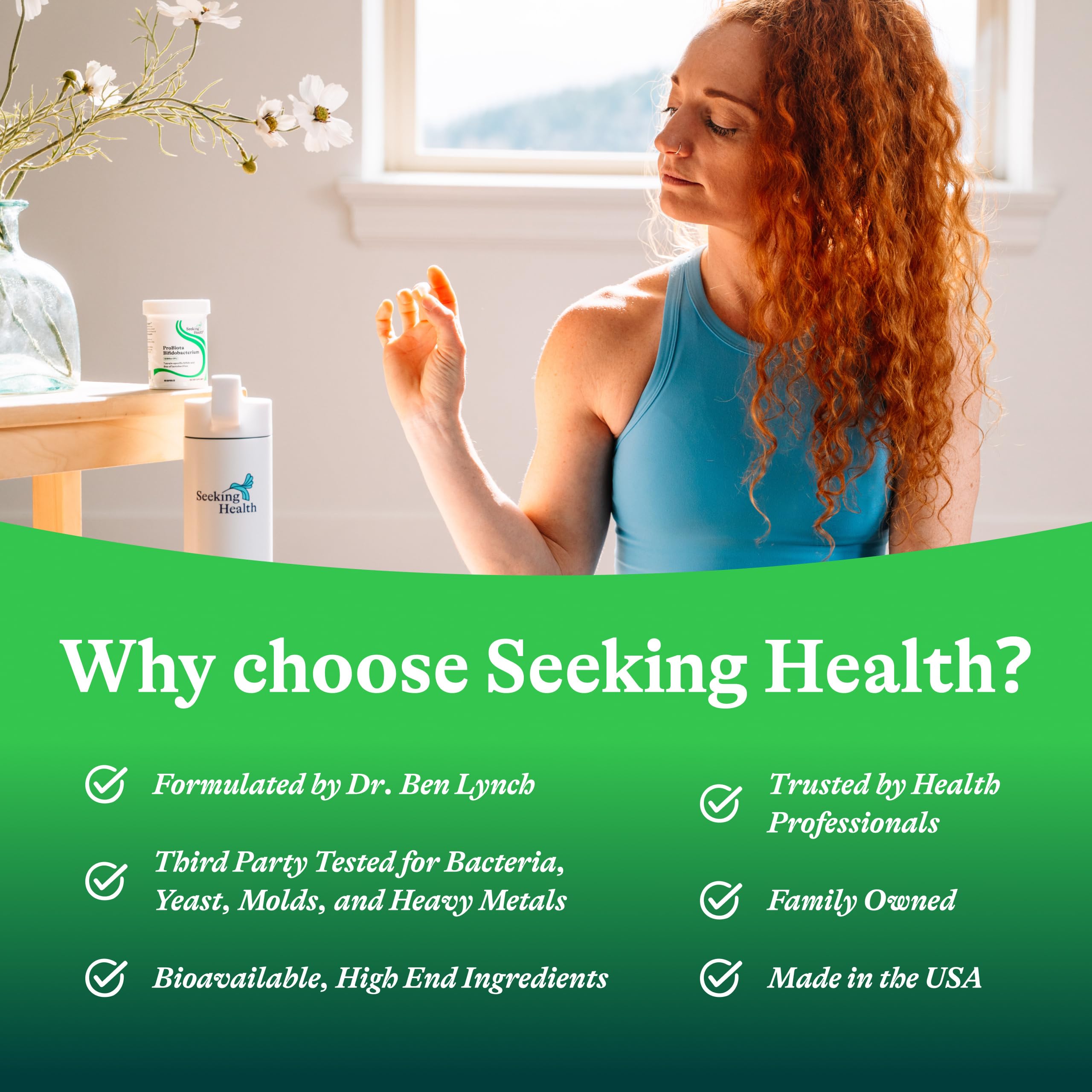 Vegan-friendly badge on packaging signaling plant-based probiotic support
