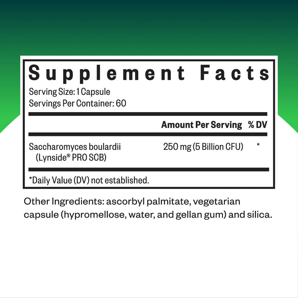 Seeking Health Saccharomyces boulardii capsules close-up for easy daily use.