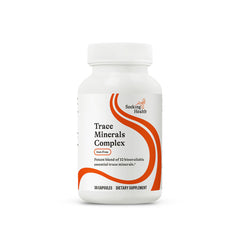 Seeking Health Trace Minerals Complex bottle highlighting iron-free mineral support