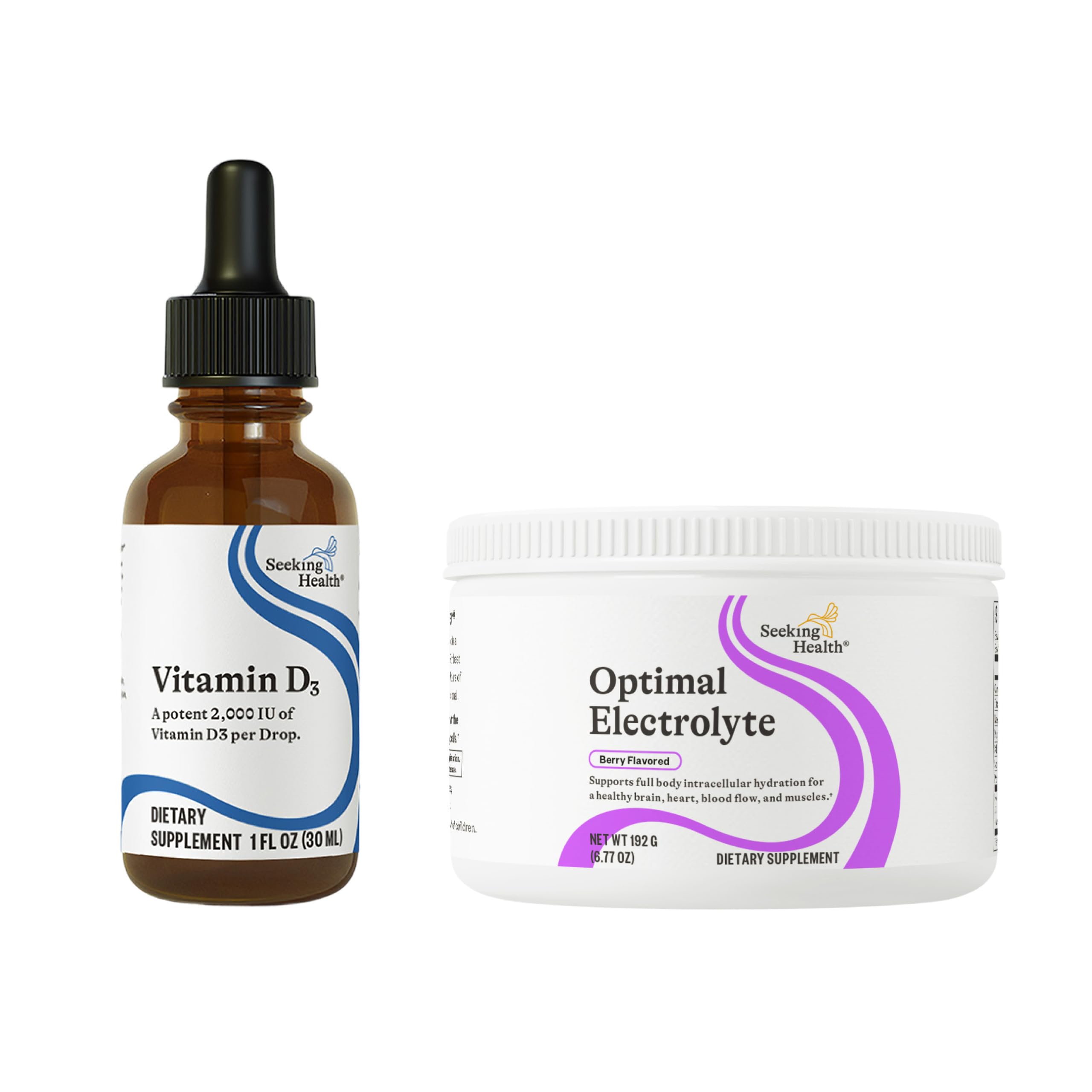 Seeking Health Vitamin D3 Drops cap and dropper emphasize precise dosing