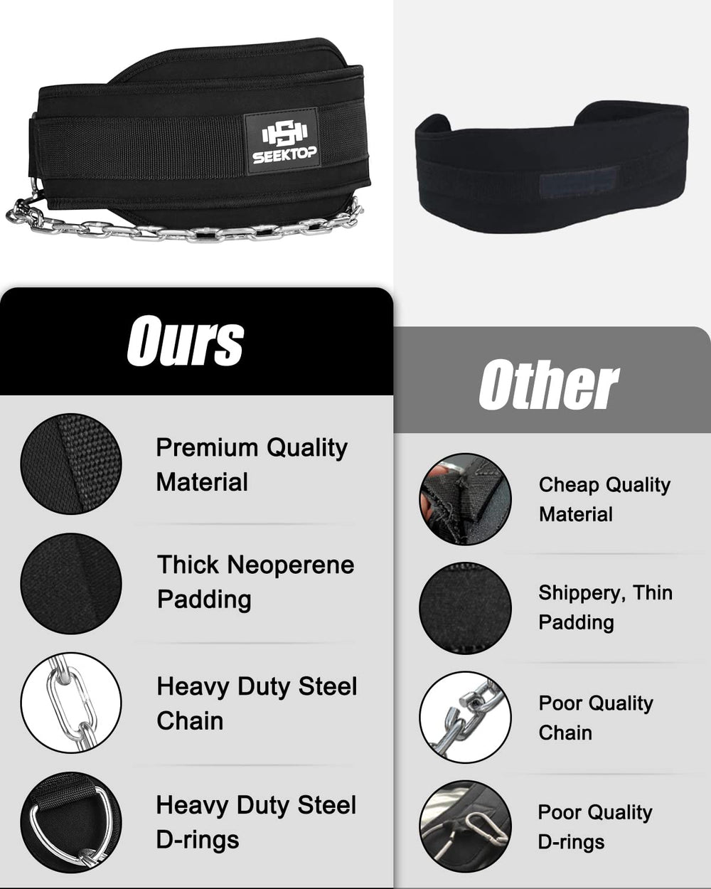 Seektop dip belt in use for pull-ups, adding resistance safely.