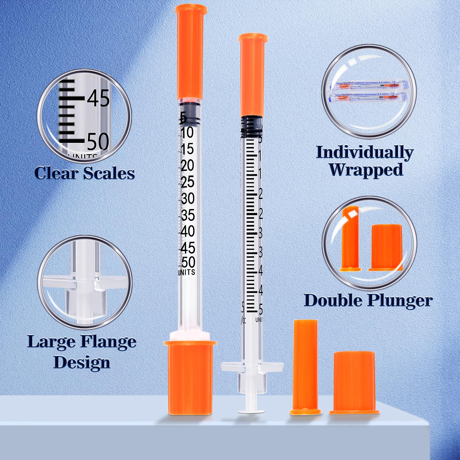 Seelight syringe with smooth burr-free tip for clean handling
