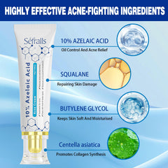 Sefralls Azelaic Acid Cream application scene emphasizing soothing irritation