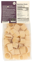 Seggiano Organic Calamarata pasta close-up of dry ribbons ideal for hearty sauces.