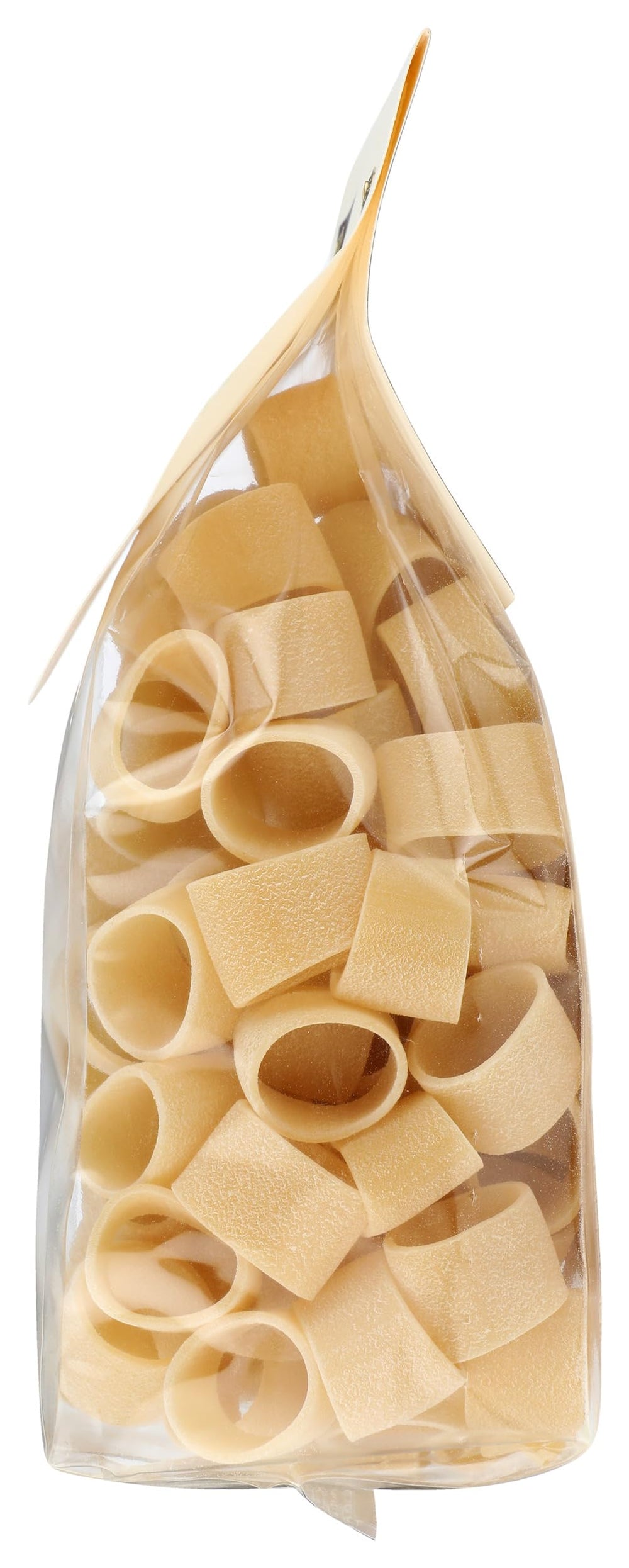 Seggiano Organic Calamarata pasta in a mixing bowl with herbs ready to serve.