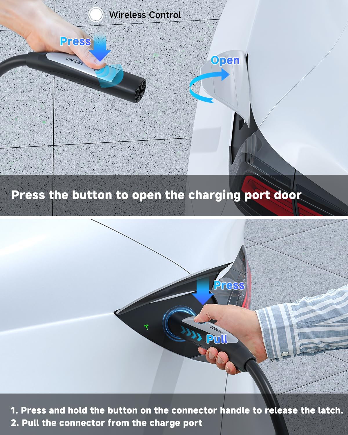 SEGUMA LED indicators show charging status at a glance.