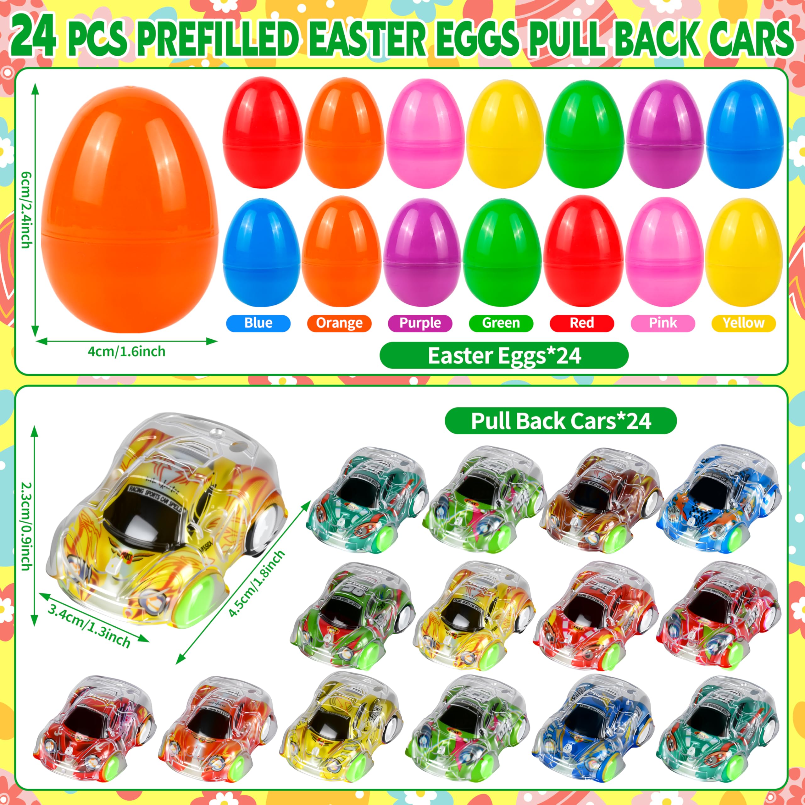 Seifar mini pull-back cars revealed inside eggs for playful racing.