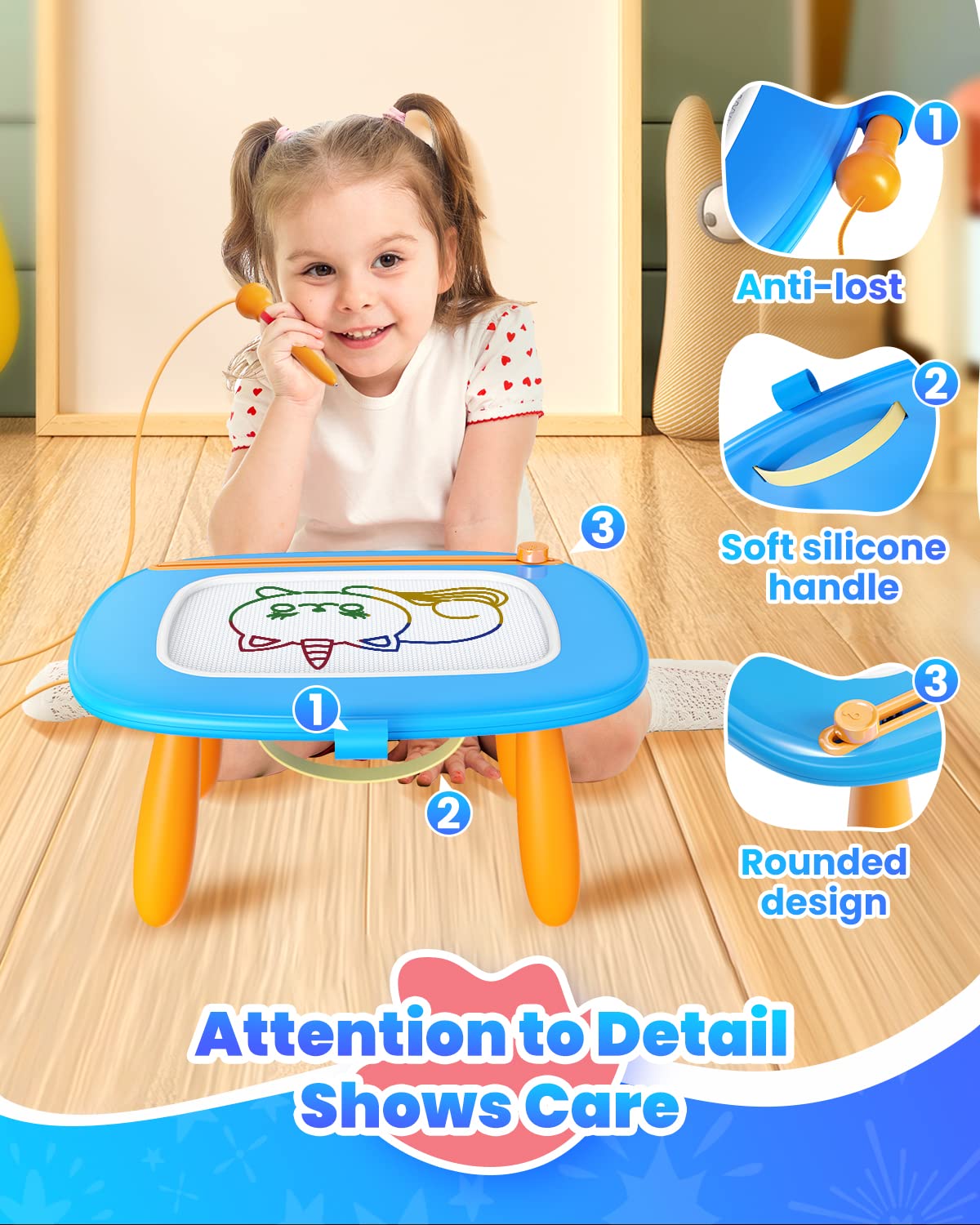 Seimome safe non-toxic ABS blue board for mess-free play.