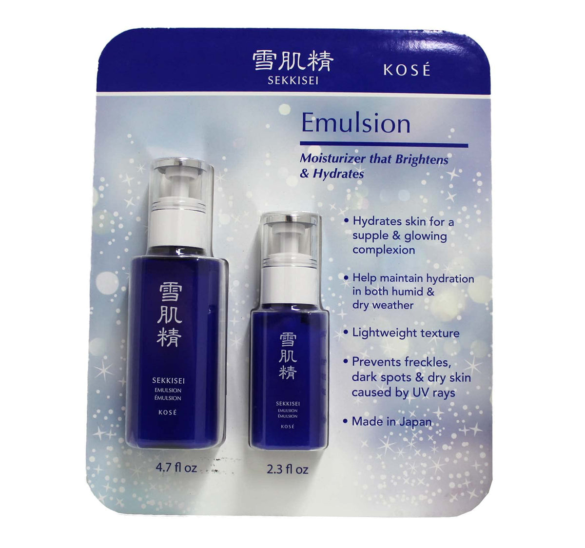 SEKKISEI Emulsion dual bottle set for a luminous, hydrated complexion