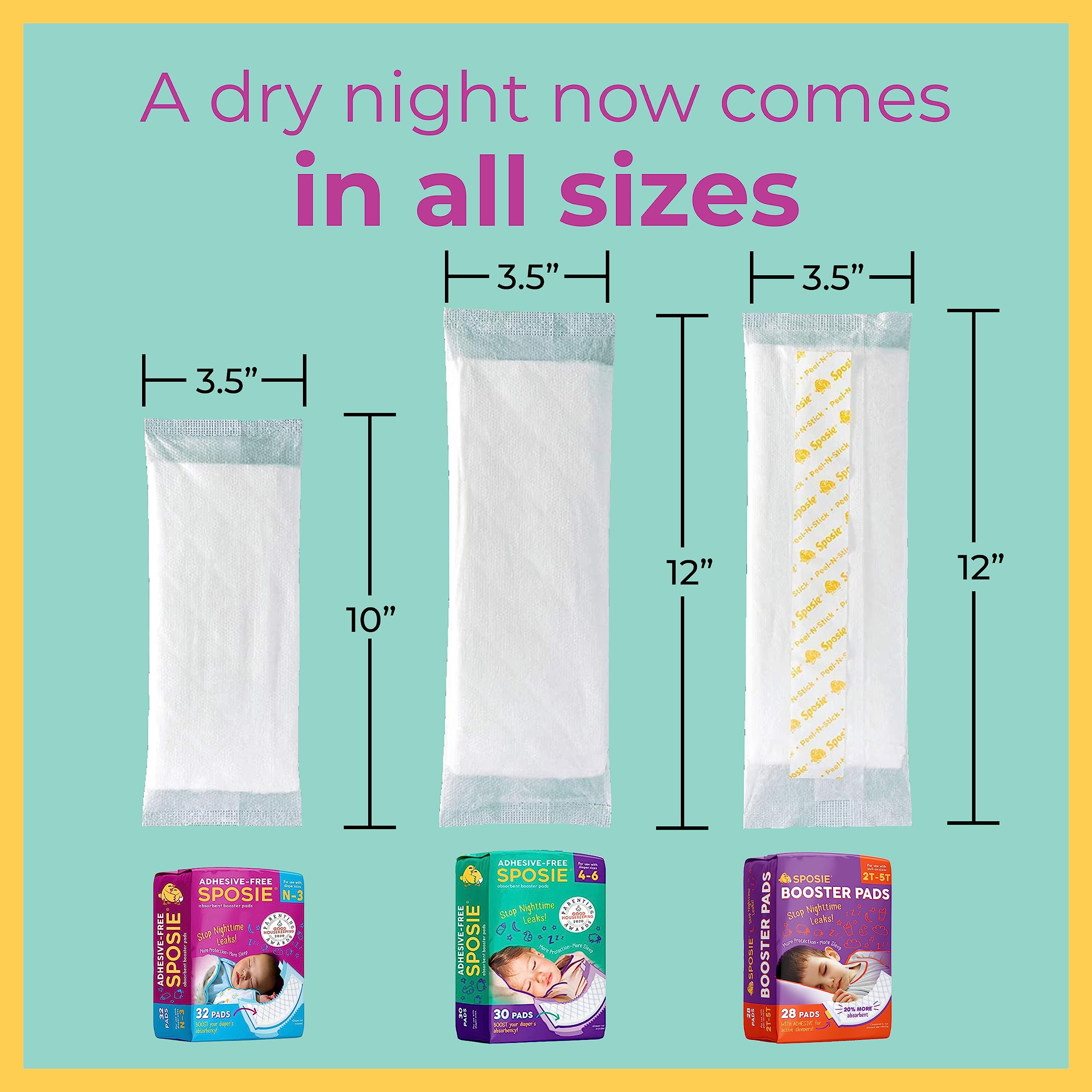 Select Kids Sposie moisture-wicking pad inside diaper for drier skin.