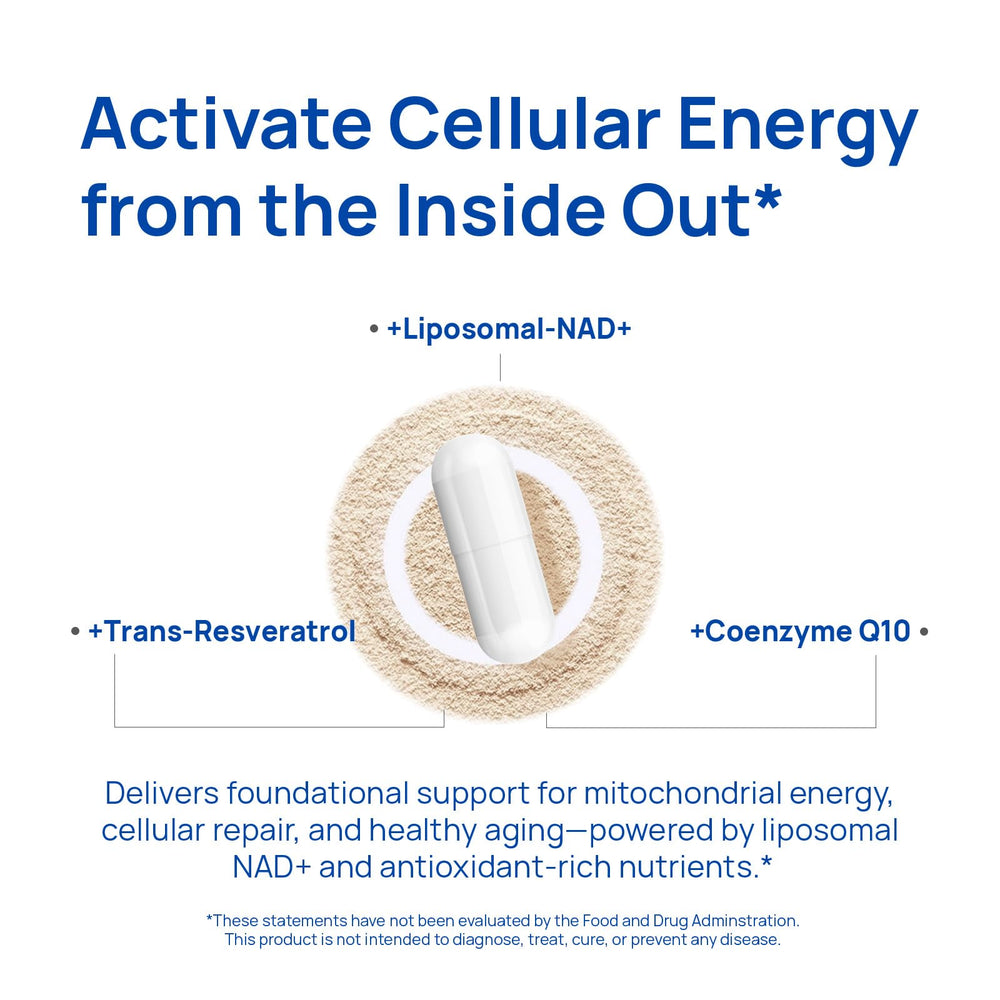 Selerb NAD supplement ingredients with CoQ10 and resveratrol for antioxidant support