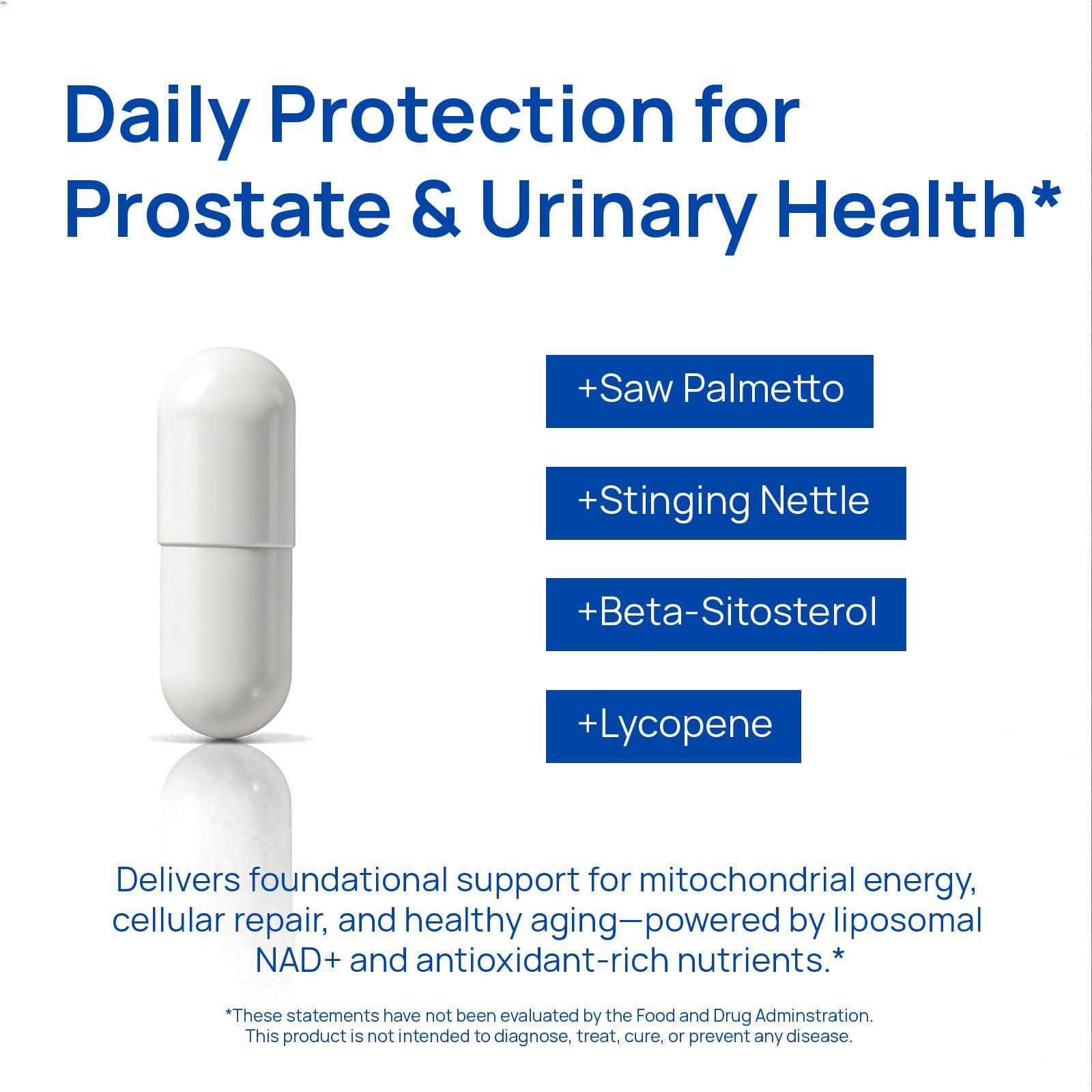 Selerb NAD supplement with saw palmetto and lycopene for prostate support