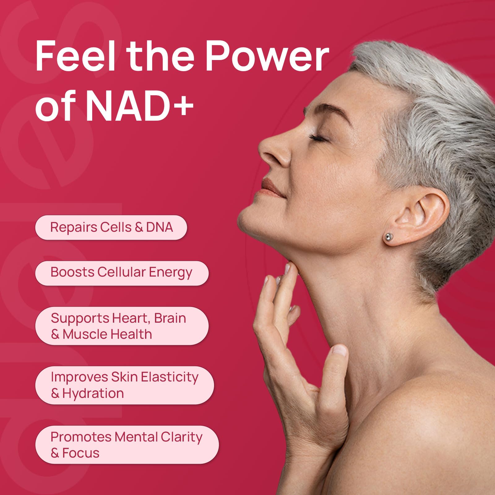 Close-up of Selerb NAD+ capsules ready for daily intake