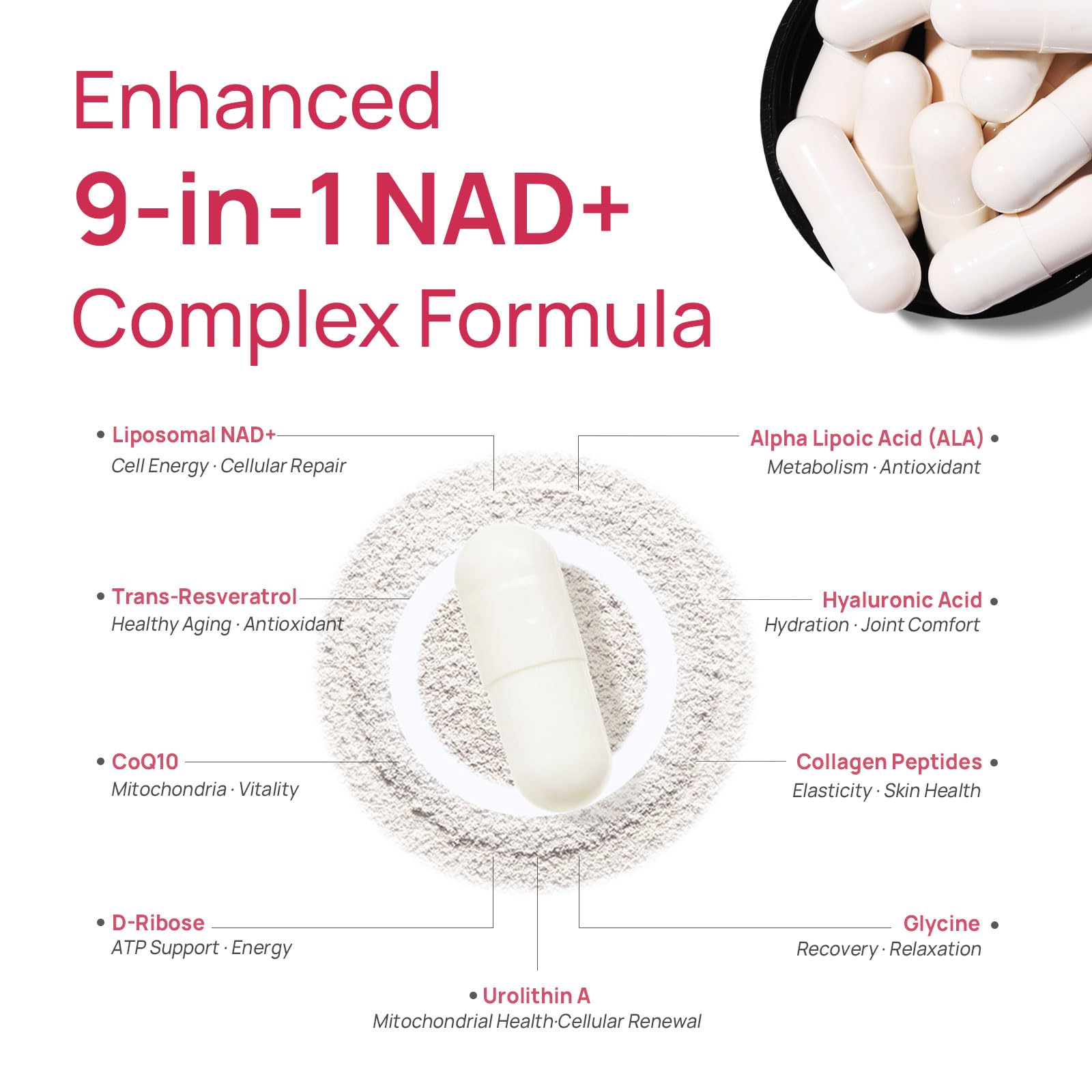 Selerb NAD+ packaging box opened to reveal capsule tray
