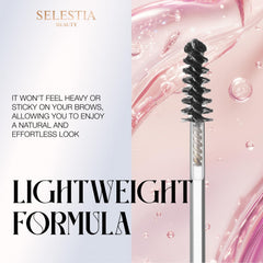 Selestia Beauty Clear Eyebrow Gel applying on brows for defined shape.
