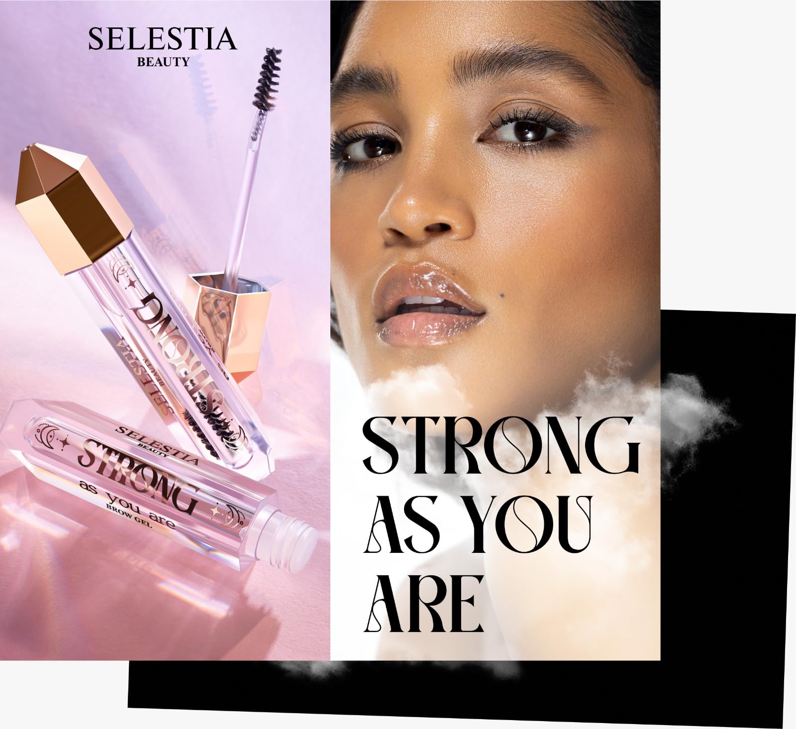 Selestia Beauty Clear Eyebrow Gel no-flake formula keeps brows flawless throughout the day.