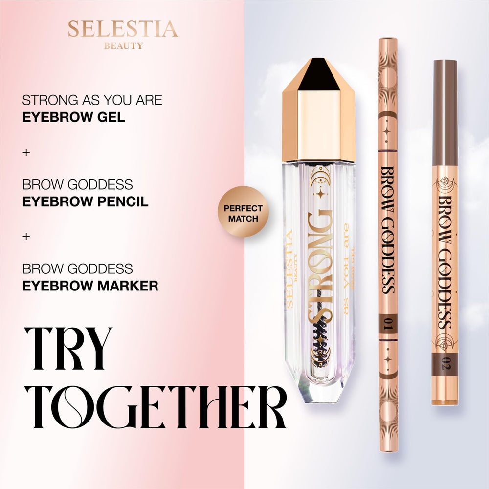 Selestia Beauty Clear Eyebrow Gel packaging highlights simple, ready-to-use design.