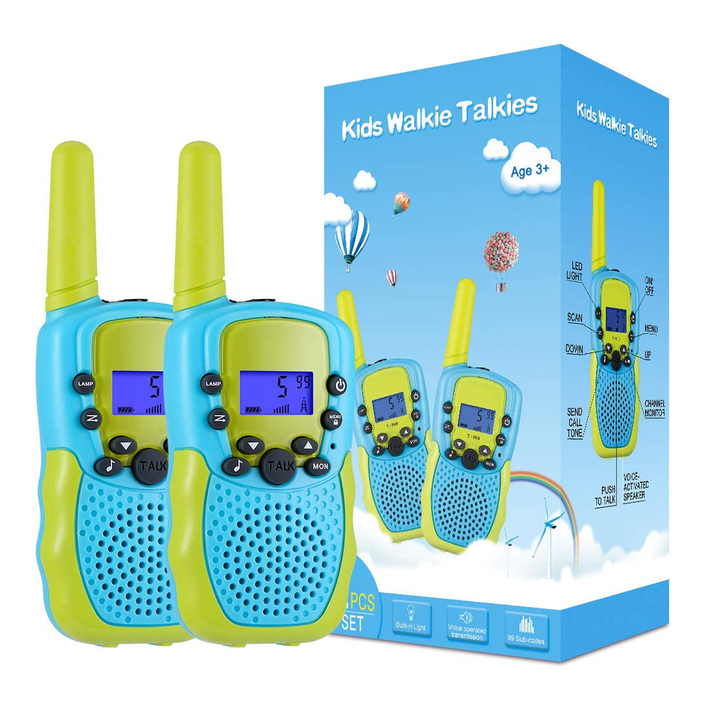 Selieve walkie talkies with backlit LCD display for easy outdoor communication.