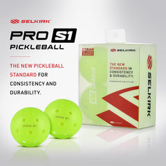 Selkirk Pro S1 ball USAPA-approved for tournament-ready competition.