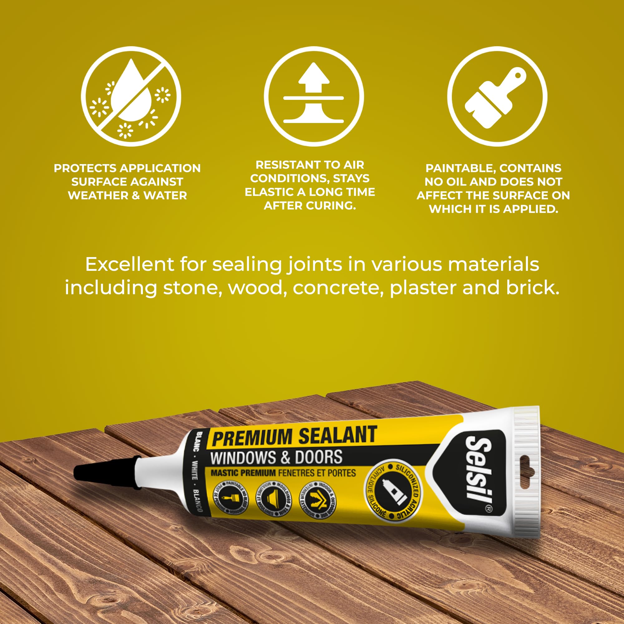 Selsil flexible application enables crack-free sealing during movement.