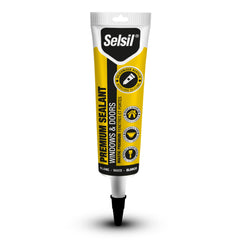 Selsil siliconized sealant tube ready for interior and exterior sealing.