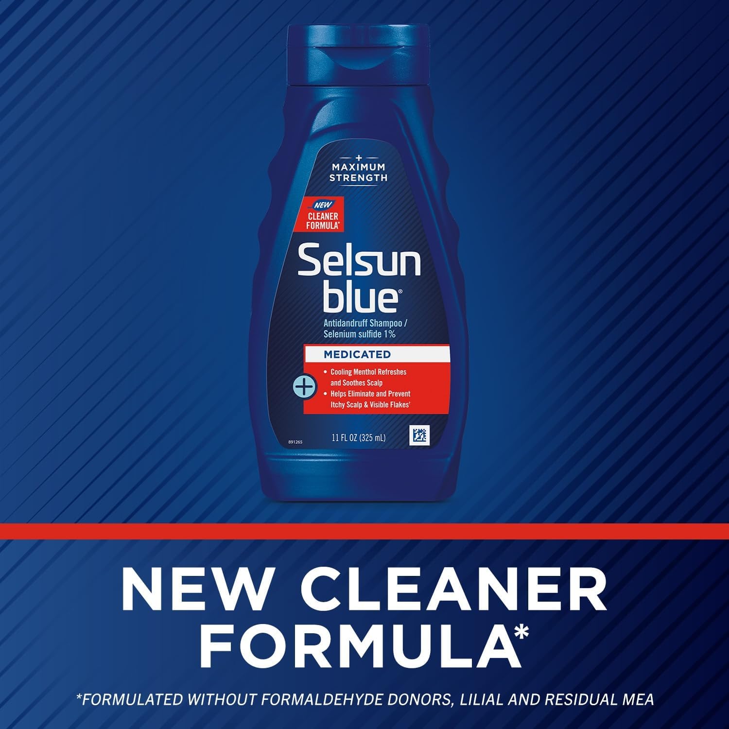 Selsun Blue menthol cooling close-up highlights refreshing tingle.