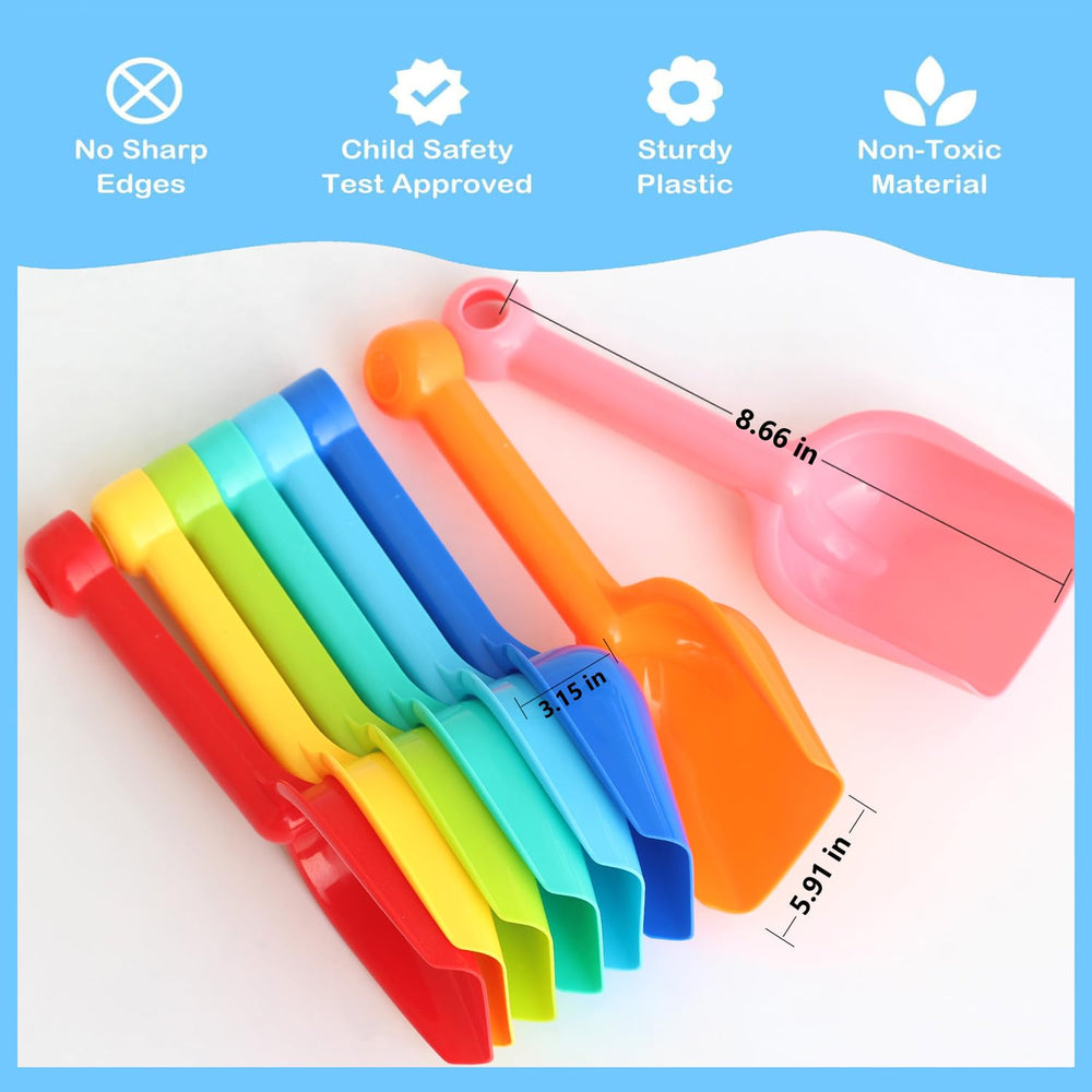 SELTERM Colorful sand shovels for kids help inspire beach fun.