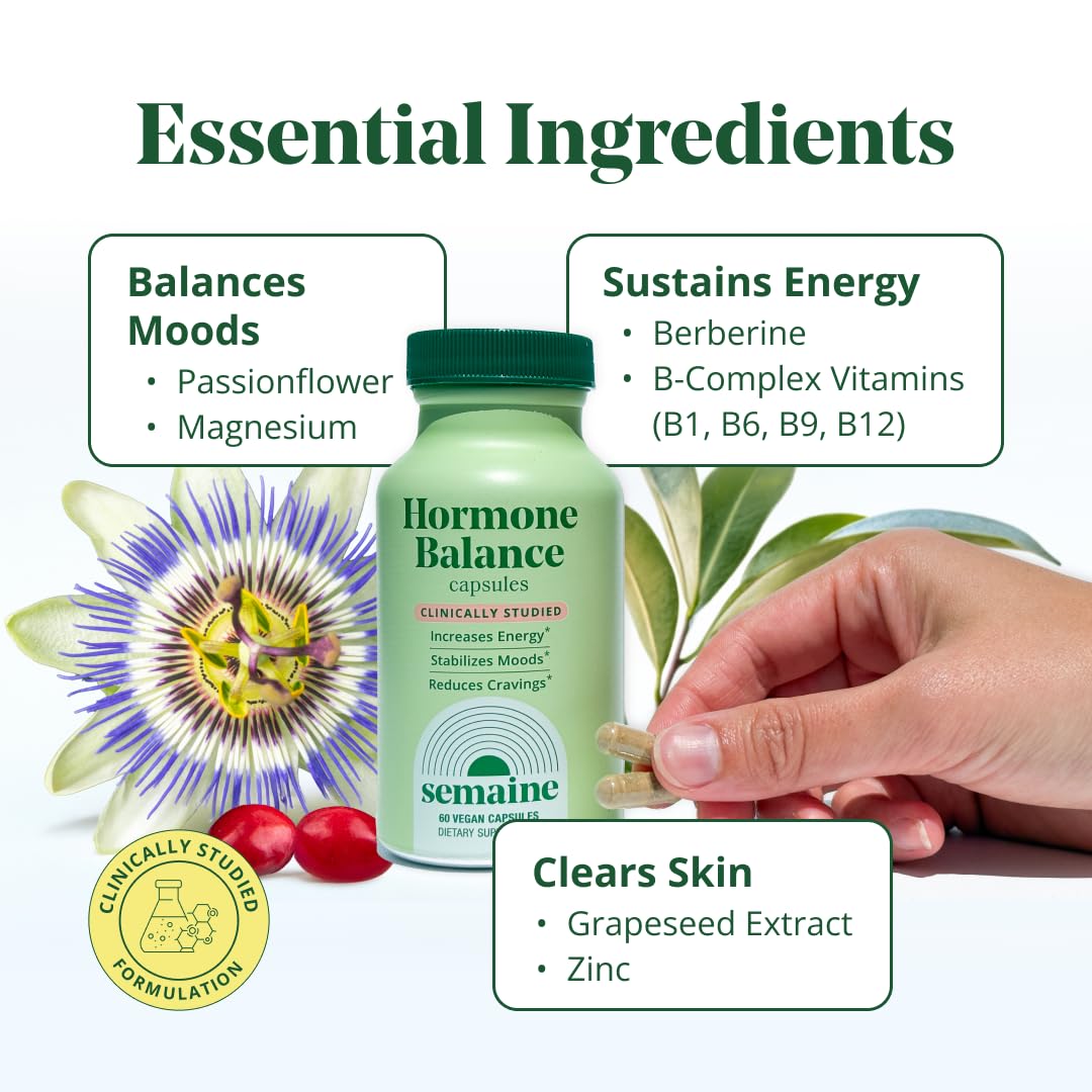 Semaine Hormone Balance with berberine phytosome for balanced energy and metabolism support.