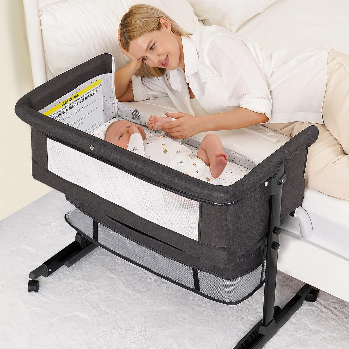 Semphis baby bassinet in a 3-in-1 setup offers versatile use for caregivers.