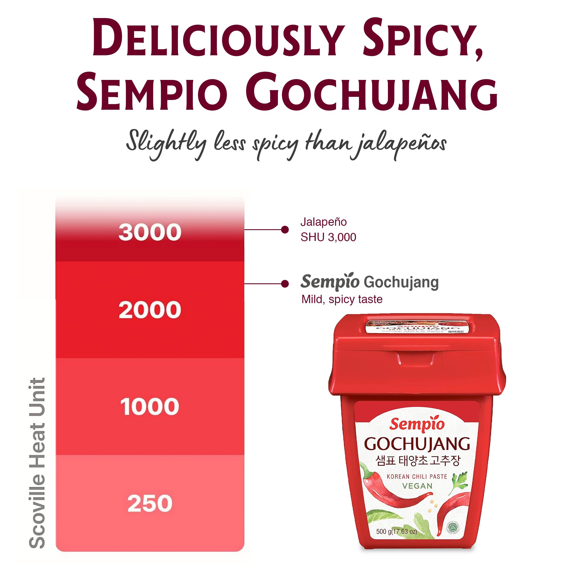 Sempio gochujang spoon dip image highlights convenient dipping and marinating.